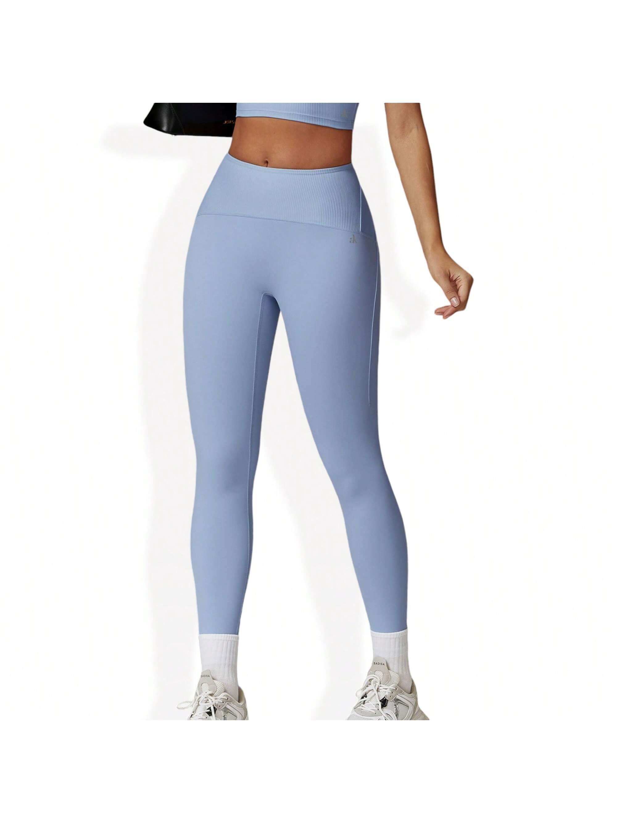 Women's High Waist Full Length Leggings With Ribbed Waistband - Picture 26 of 29