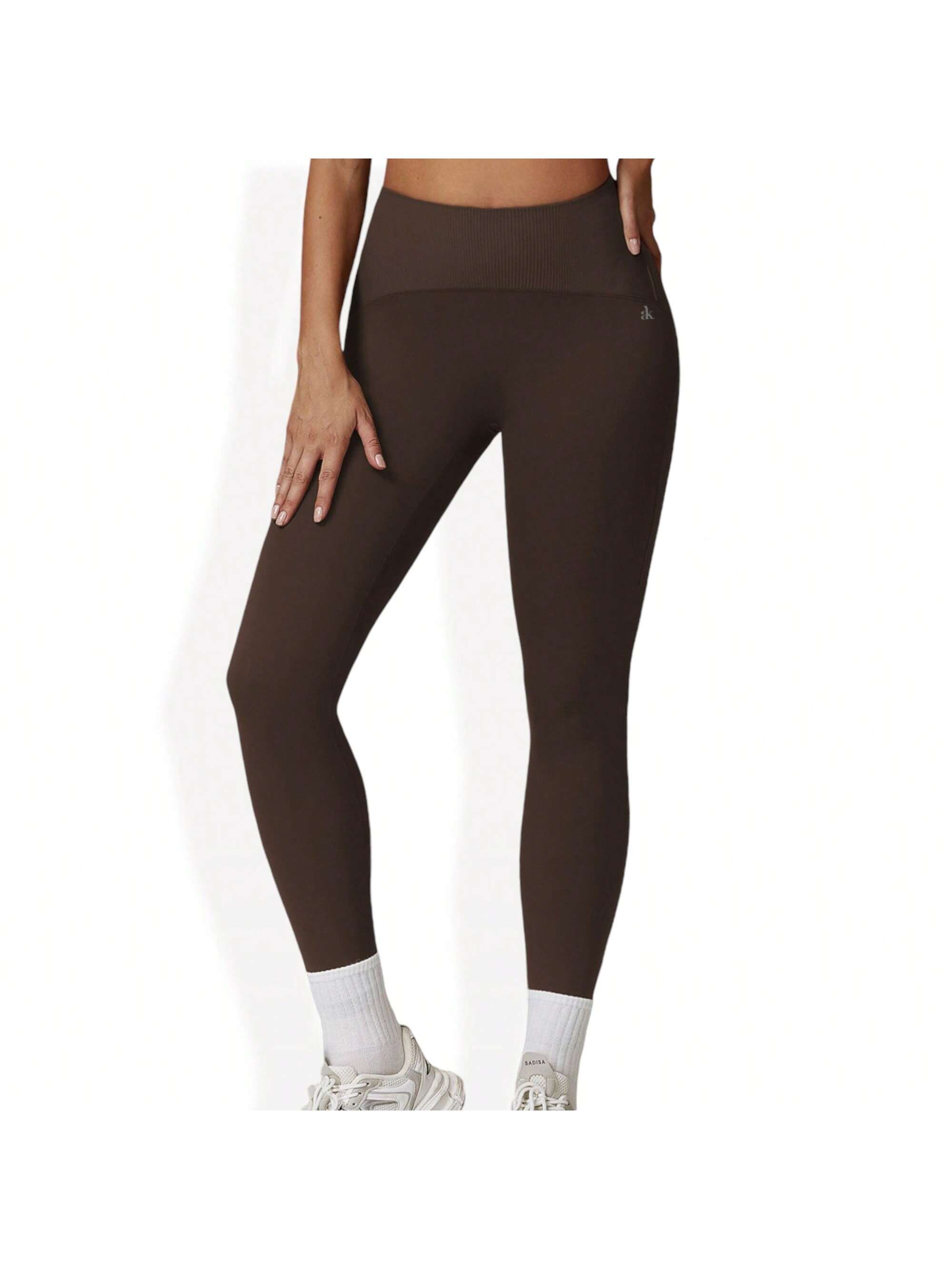 Women's High Waist Full Length Leggings With Ribbed Waistband - Picture 27 of 29