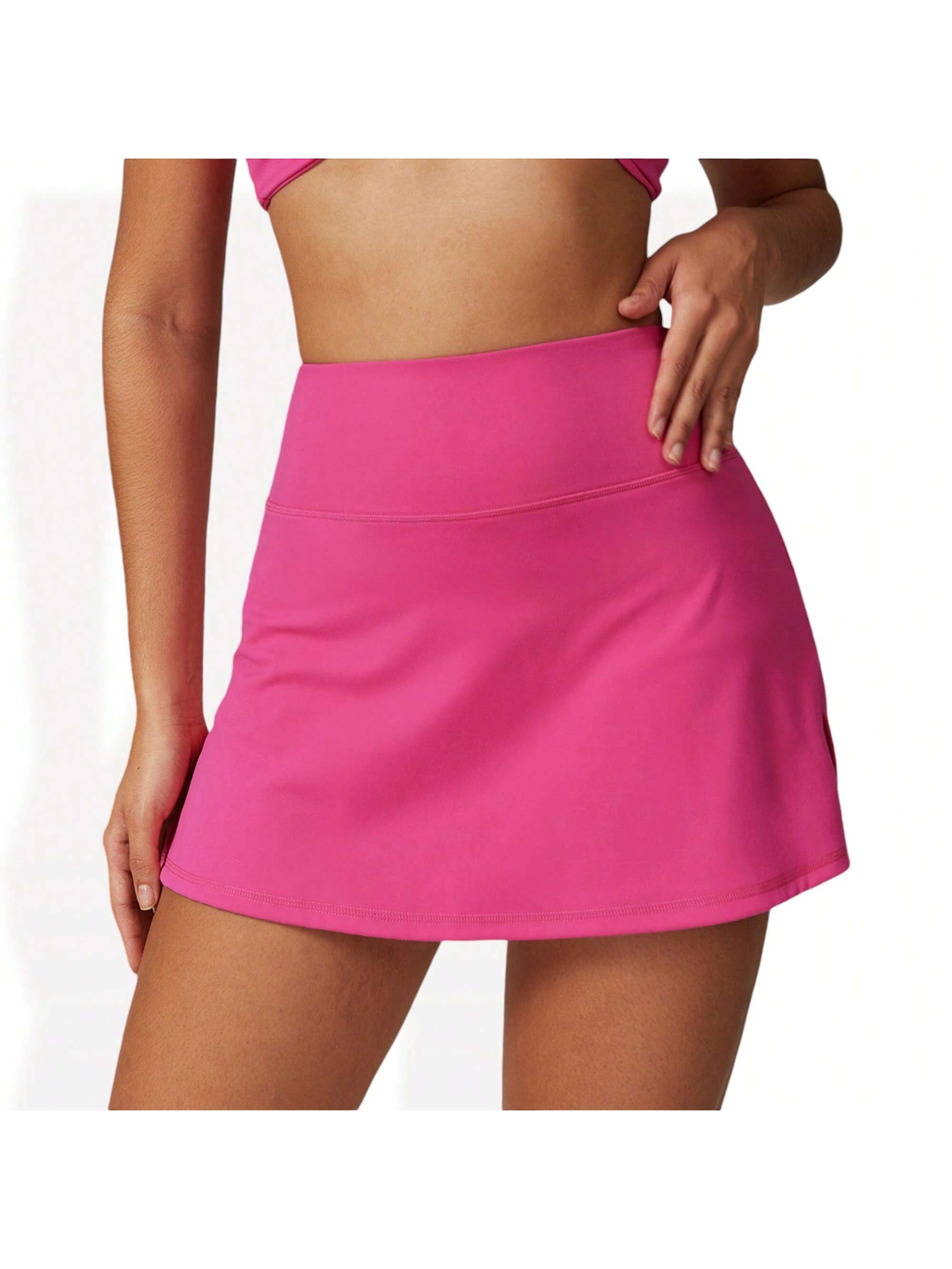 Women's High Waist Athletic Skort With Built In Shorts And Side Slit - Picture 29 of 29