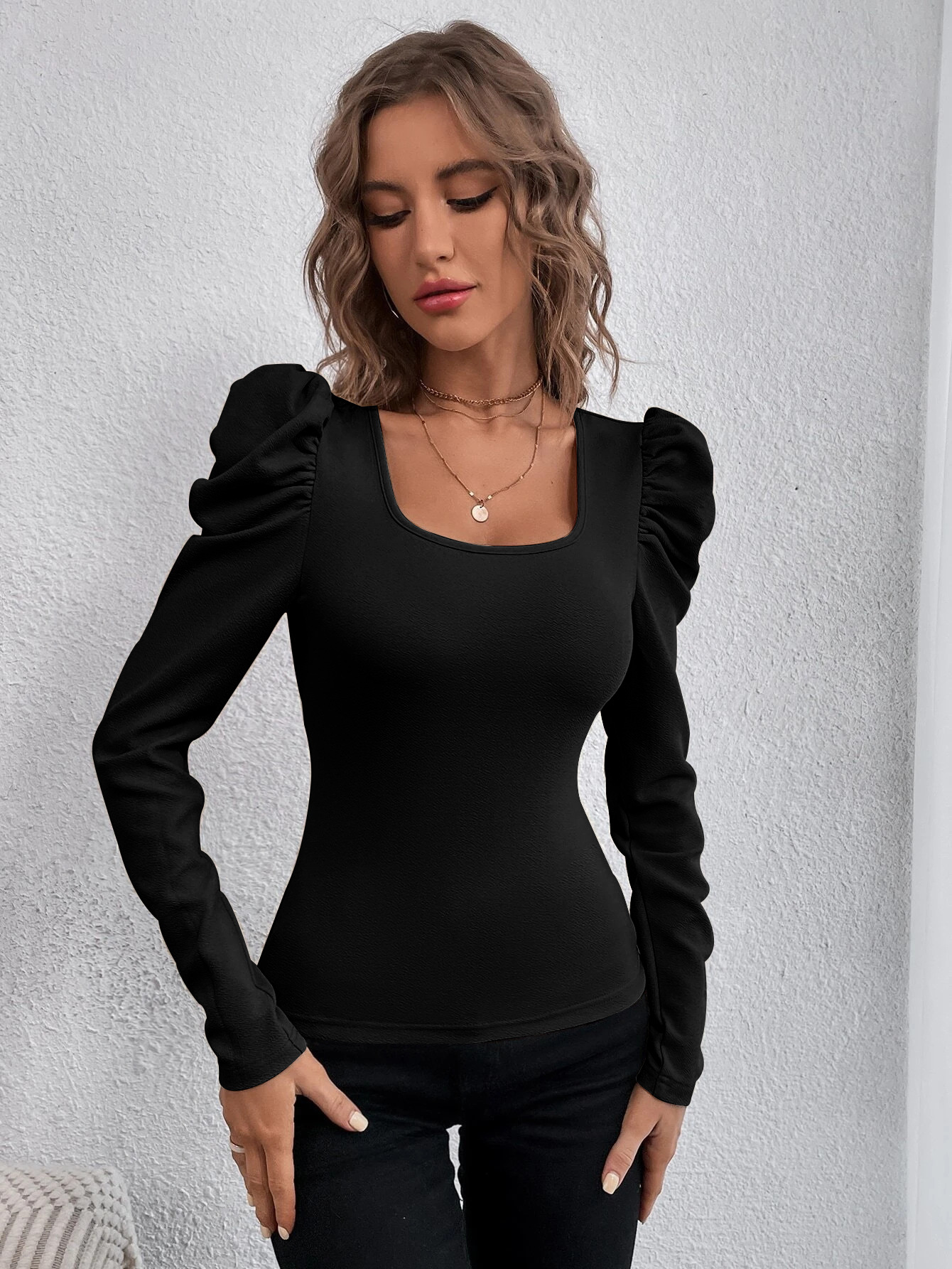 2025 Damenmode Strick Langarm T-Shirt Oberteil - Bild 26 von 28