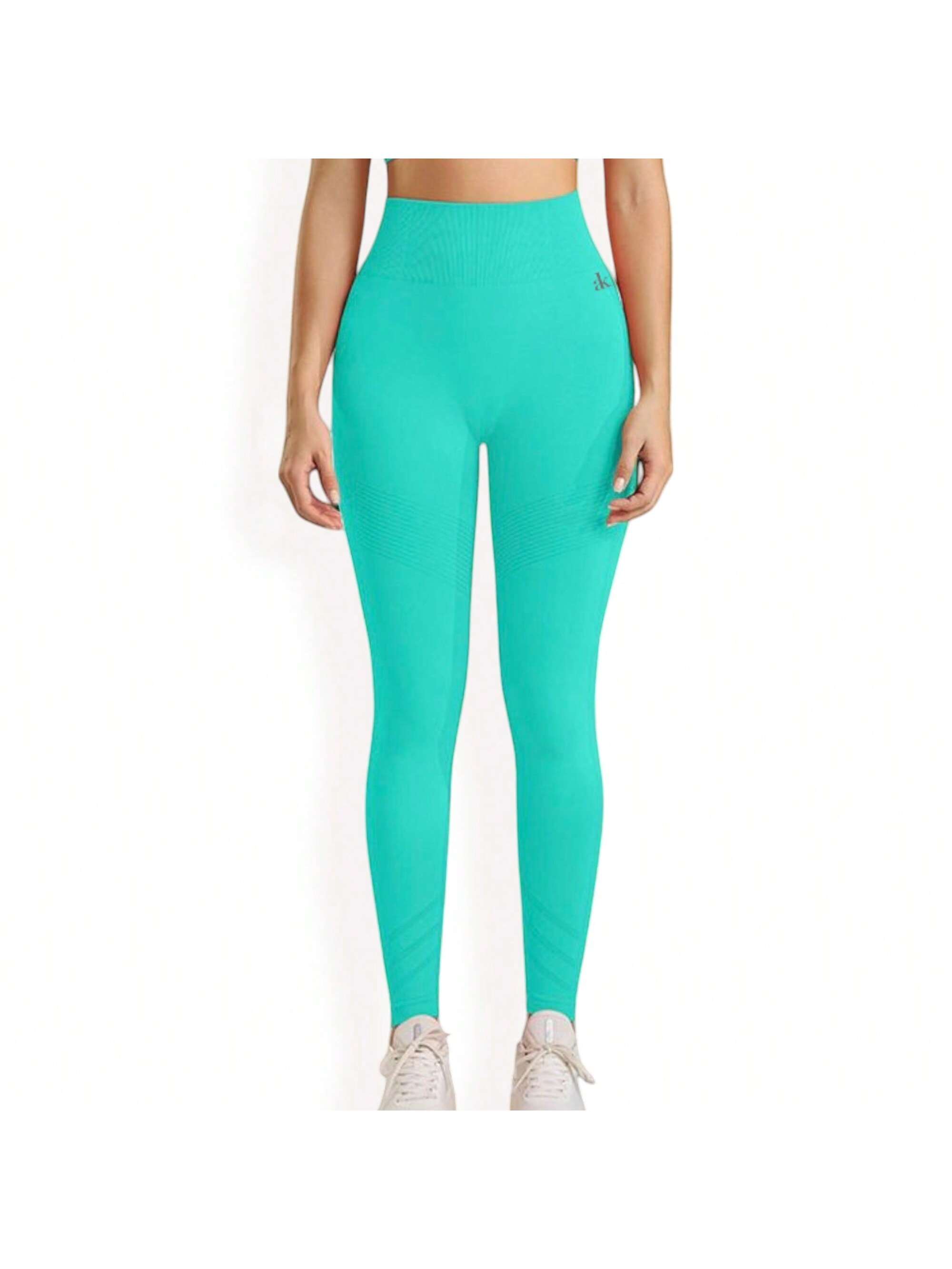 Nahtlose gerippte Leggings mit hoher Taille und Stretch-Design - Bild 17 von 20