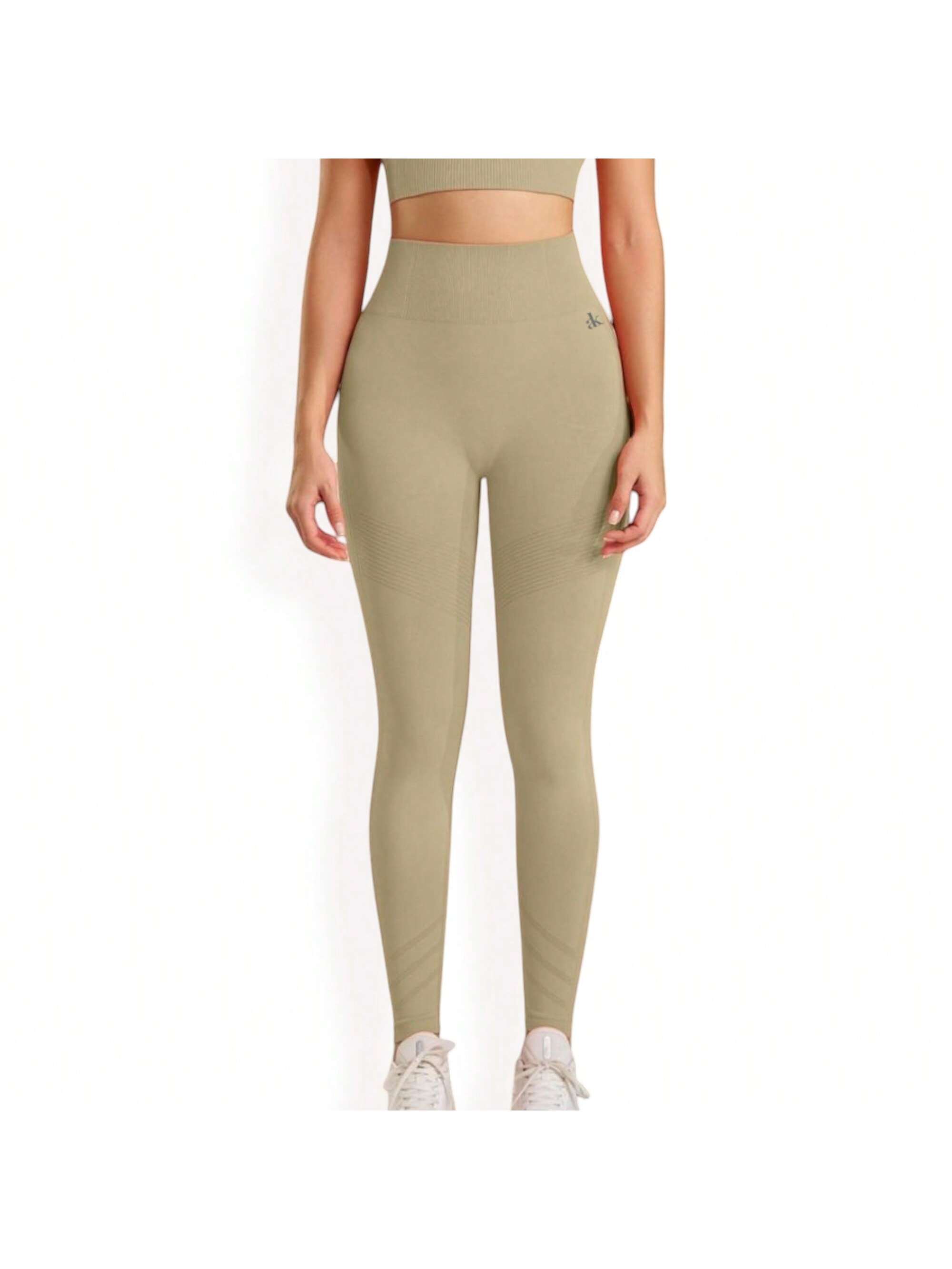 Nahtlose gerippte Leggings mit hoher Taille und Stretch-Design - Bild 18 von 20