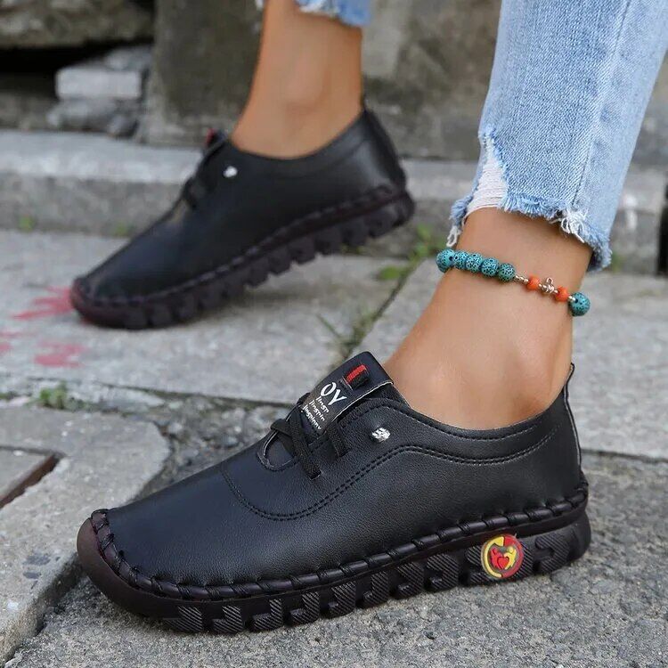 Women Spring Casual Shoes Comfortable Loafers Slip-On Lace Up Walking Flats - Picture 24 of 27