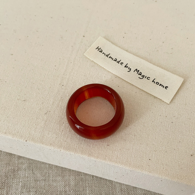Hot Natural red agate stone ring, women's fashion ring, ring, ins style - Picture 15 of 15