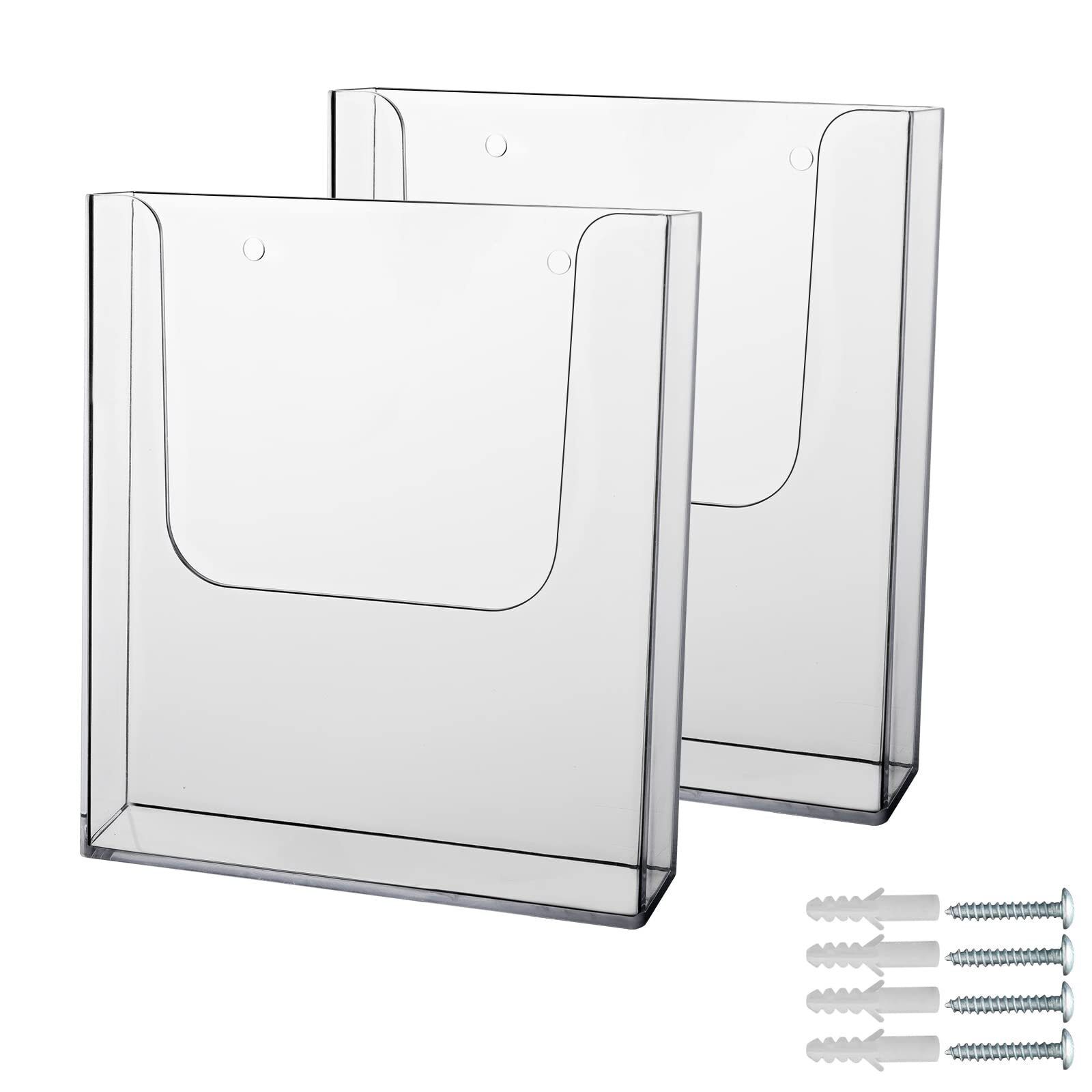 Clear Acrylic A4 Document Holder Office File Organiser Wall Mounted Rack Paper
