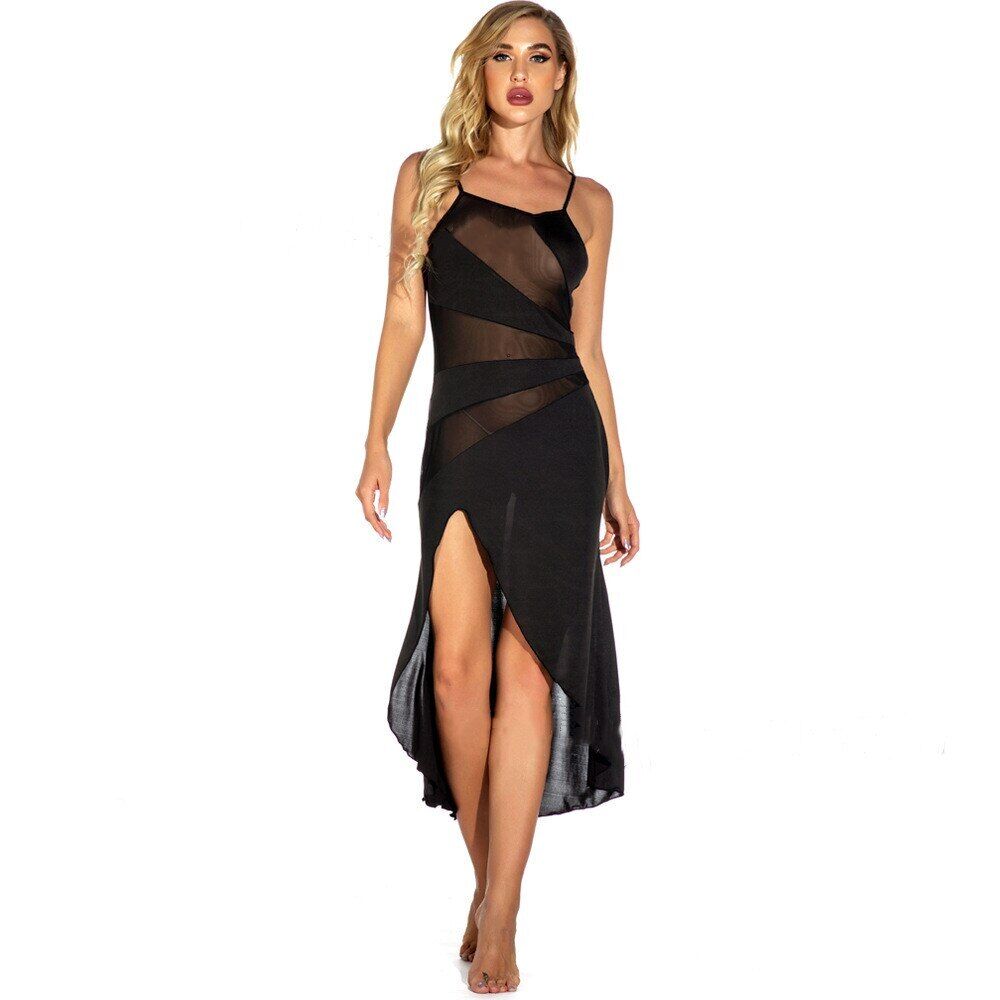 Sexy Dessous Sommer Nachthemd Damen einfarbig langes Kleid Nachtwäsche Übergröße S-6XL - Bild 26 von 29