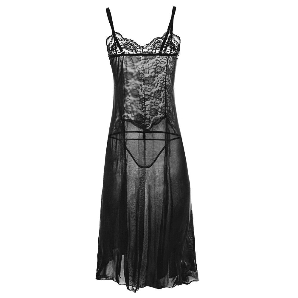 Sexy Dessous Sommer Nachthemd Damen einfarbig langes Kleid Nachtwäsche Übergröße S-6XL - Bild 27 von 29