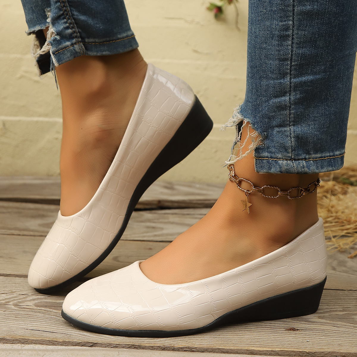 Women's Flat Shoes Slip On Comfortable Ballet Flats Shoes Office Work Shoes - Picture 28 of 30