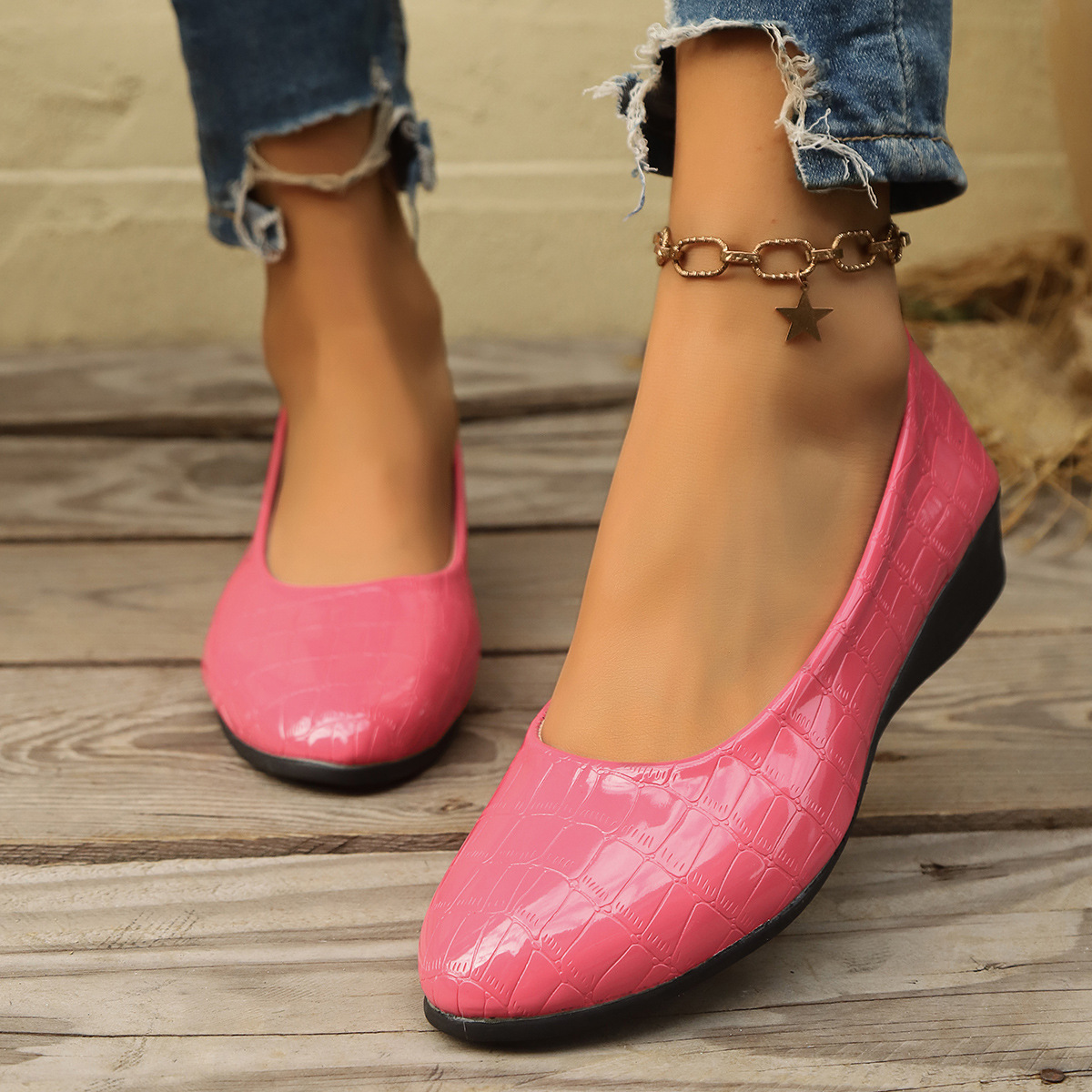 Women's Flat Shoes Slip On Comfortable Ballet Flats Shoes Office Work Shoes - Picture 29 of 30