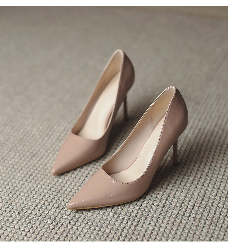 Women Slip On Pointed Toe Patent Leather High Stiletto Heels Office OL Pumps - Bild 25 von 25