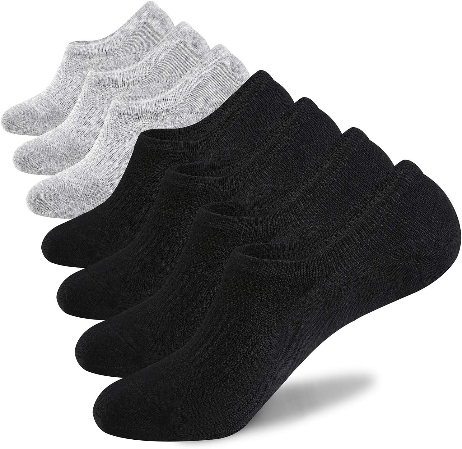 No Show Socks Mens 7/8 Pair Cotton Thin Non Slip Low Cut Men Invisible Sock - Picture 19 of 31