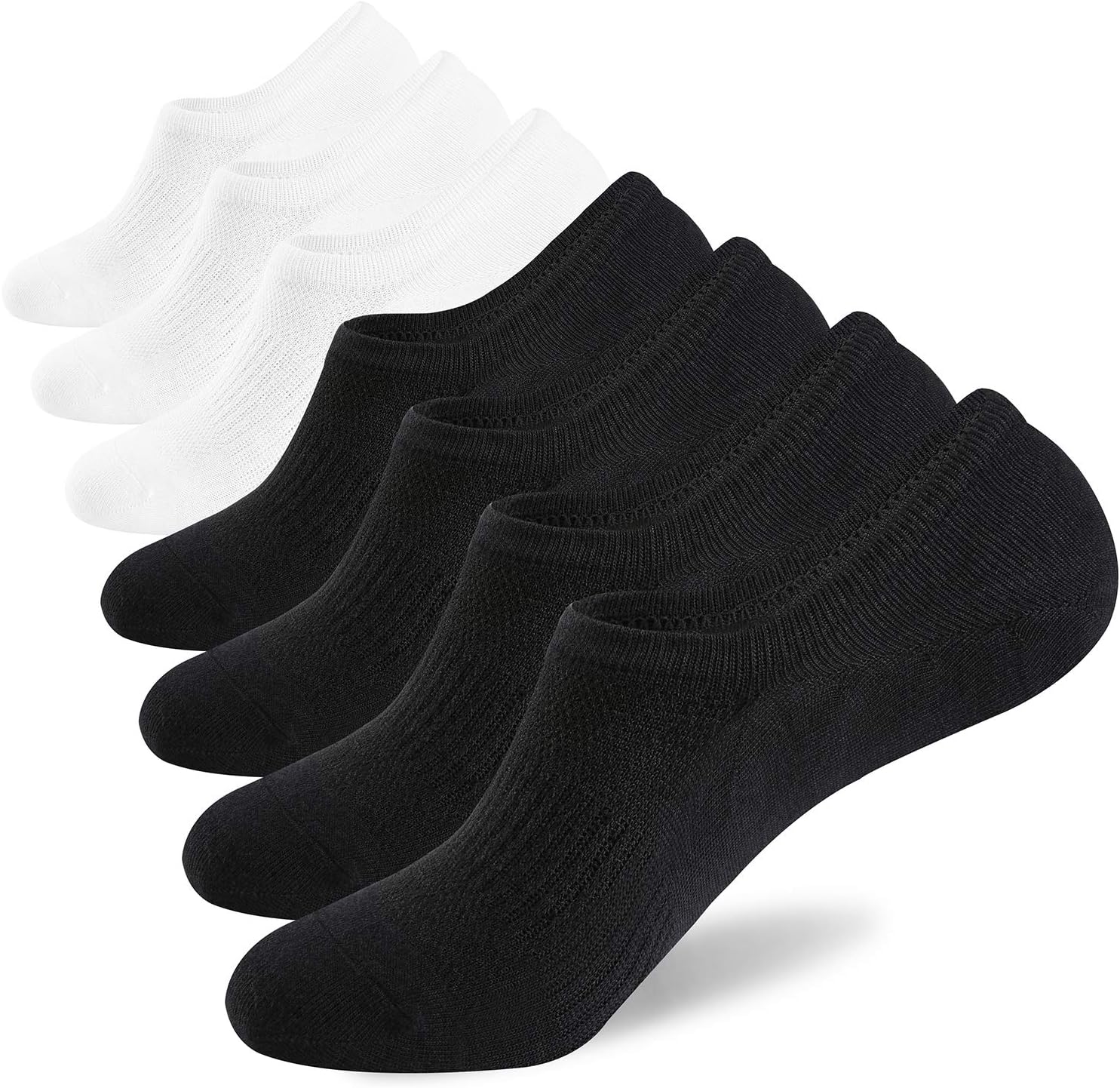 No Show Socks Mens 7/8 Pair Cotton Thin Non Slip Low Cut Men Invisible Sock - Picture 24 of 31
