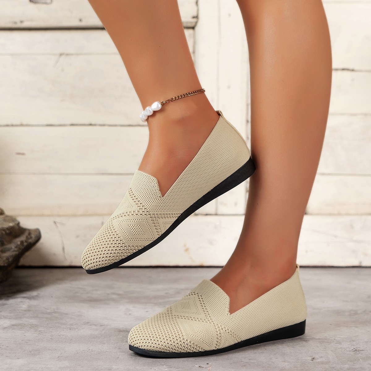 Zapatos sin cordones informales de malla para caminar mocasines cómodos para mujer - Imagen 17 de 18