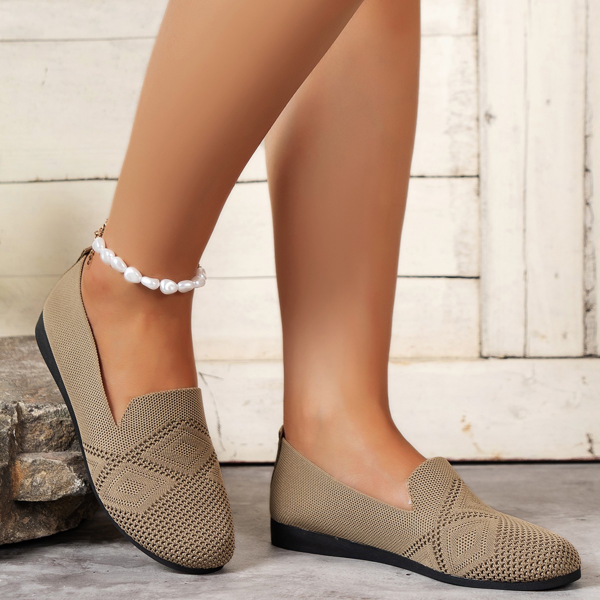 Zapatos sin cordones informales de malla para caminar mocasines cómodos para mujer - Imagen 18 de 18