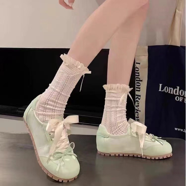 Schleife weiche Sohlen rosa Ballettschuhe deutsche Trainingsschuhe weiß Schuhe - Bild 13 von 13
