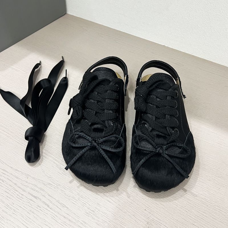 Fliege zwei auf Sandalen Damen Sommer Stil dicker Boden silber runder Kopf - Bild 7 von 8