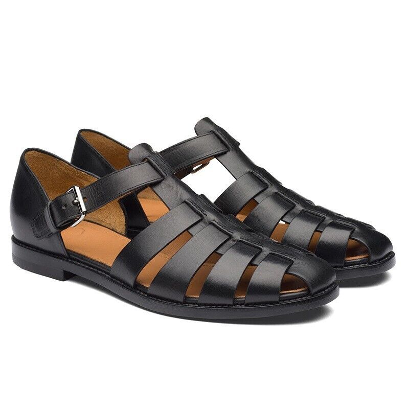 Scarpe sandali pescatore uomo estivi punta chiusa fibbia scavata traspirante CALDO - Foto 19 di 24