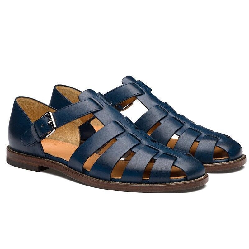 Scarpe sandali pescatore uomo estivi punta chiusa fibbia scavata traspirante CALDO - Foto 18 di 24