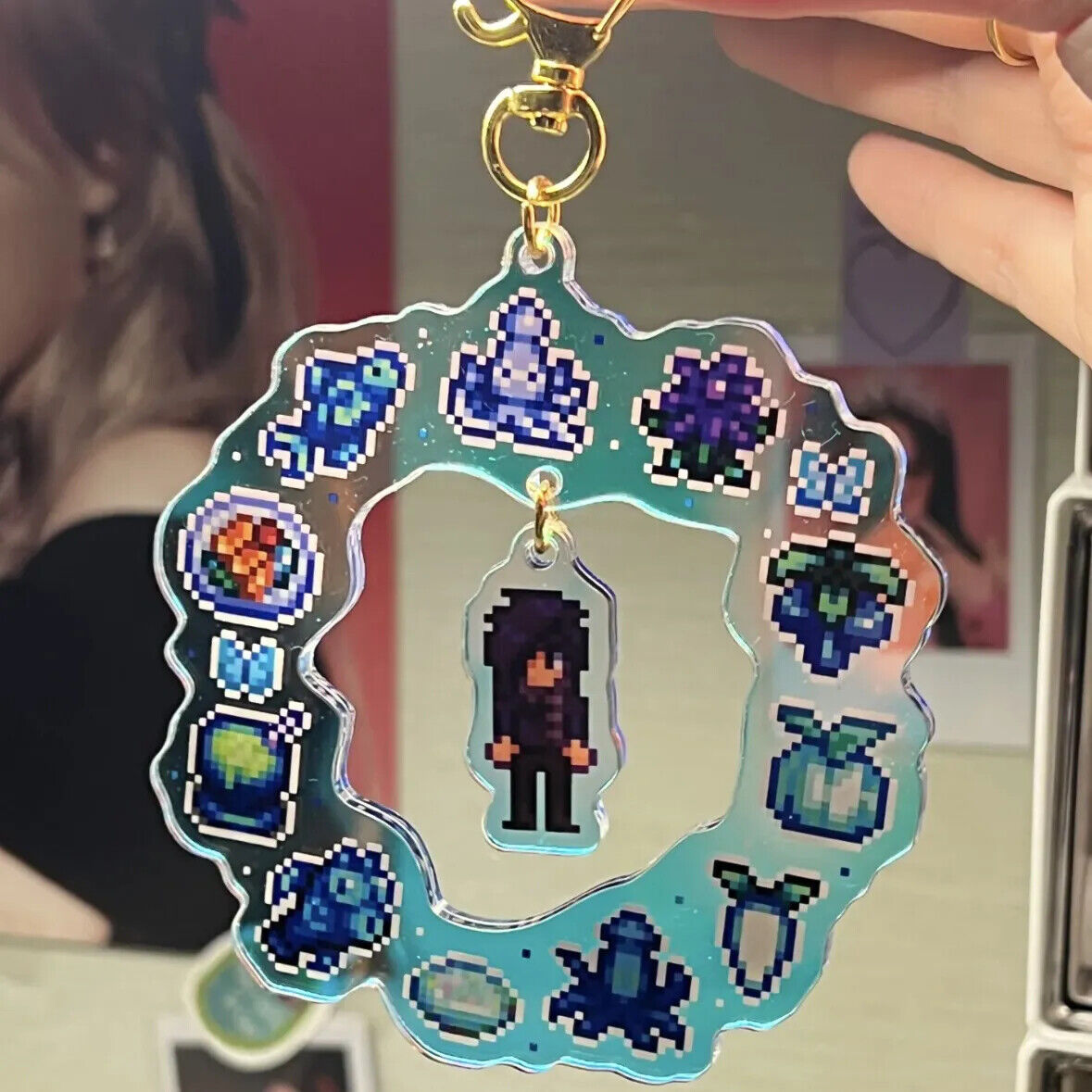 Stardew Valley Haley Sam Sebastian Pixel Style Acrylic Keychain Pendant 10Cm - Picture 6 of 8