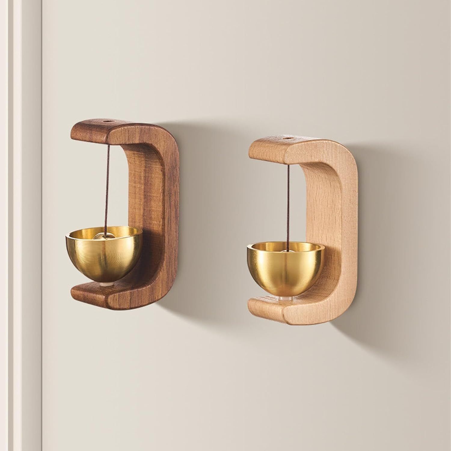 Dopamine Magnetic Doorbell, Door Chime for Shops, Walnut Wood & Brass Alert - Bild 30 von 41