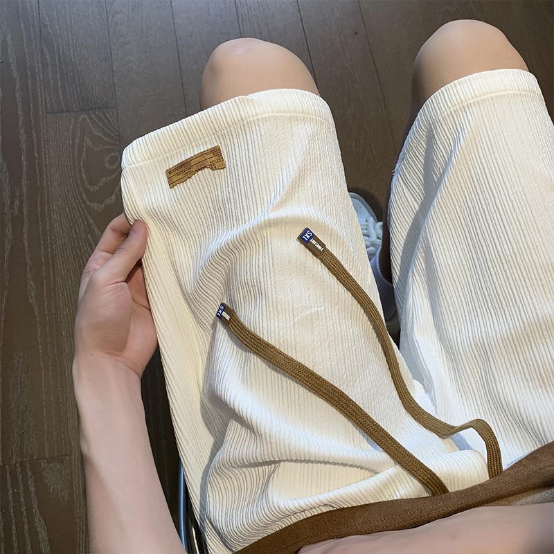 Pantalones cortos de seda helada con textura para hombre pantalones deportivos sueltos - Imagen 8 de 9