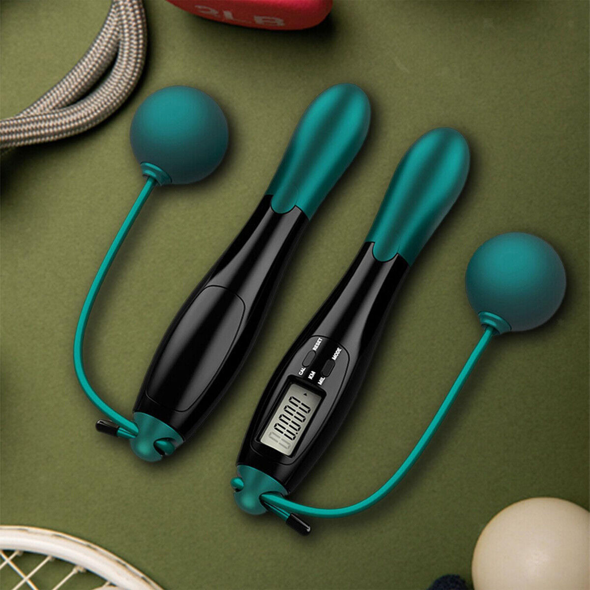 Cordless Skipping Rope Jump Ropes Smart Screen with Weighted for Sports Fitness