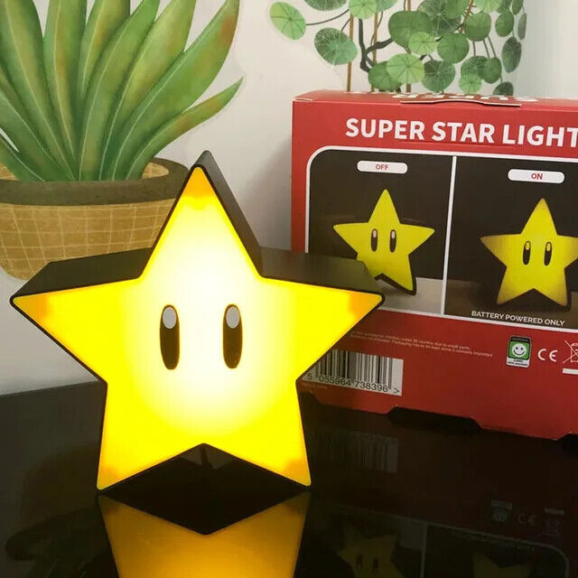 Super Mario Bros Lamp Super Star Light Led Music Night Light Sound USB Charging - Picture 14 of 15