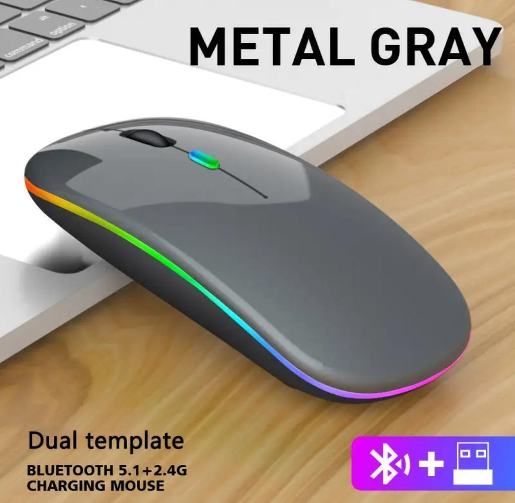 Ultra-thin Silent Rechargeable Wireless Mouse with RGB LED for MacBook Laptop PC - Picture 12 of 12