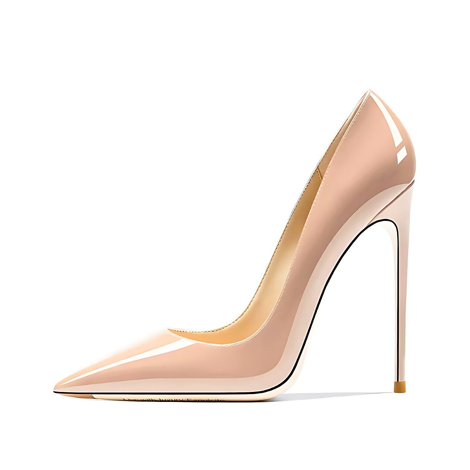 Ladies High Heel Stiletto Shoes 12cm Pointed Toe Court Style Patent Leather Shoe - Picture 28 of 36