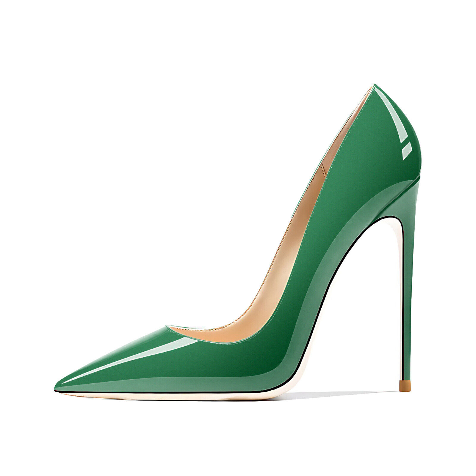 Ladies High Heel Stiletto Shoes 12cm Pointed Toe Court Style Patent Leather Shoe - Picture 29 of 36