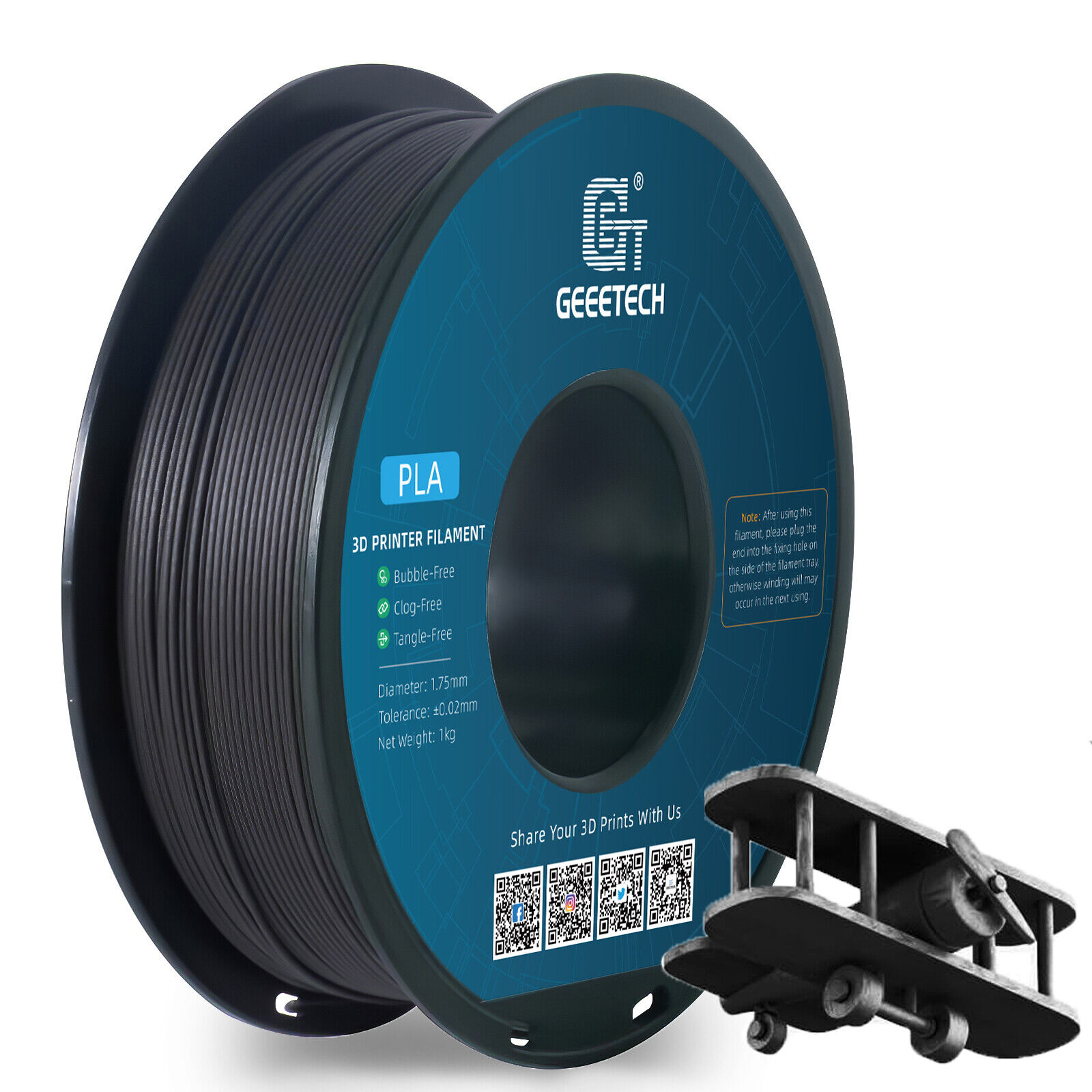 Geeetech 3D Printer Filament Wood PLA 1kg/Roll 1.75mm Smooth Printing Filament - Picture 13 of 14