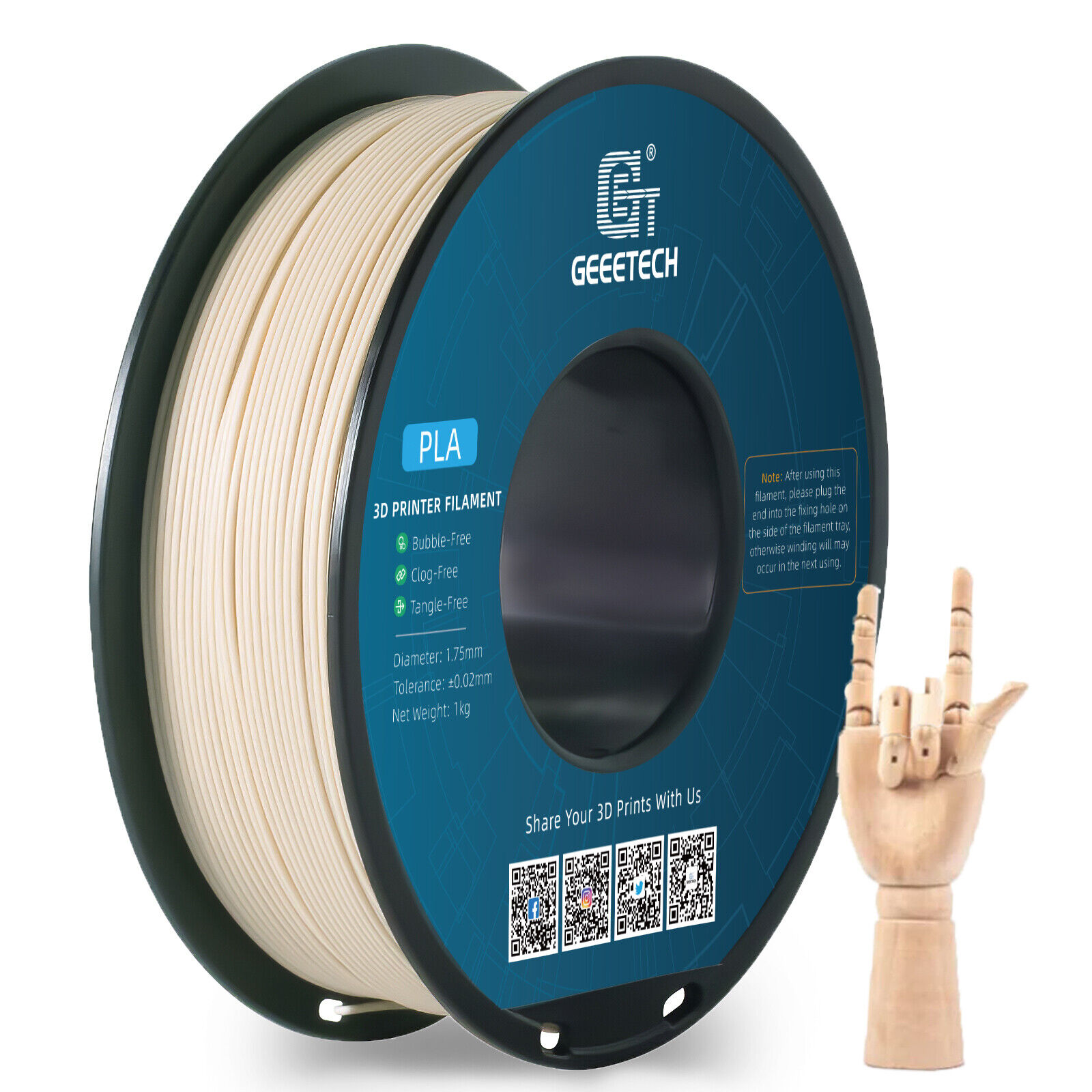 Geeetech 3D Printer Filament Wood PLA 1kg/Roll 1.75mm Smooth Printing Filament - Picture 14 of 14
