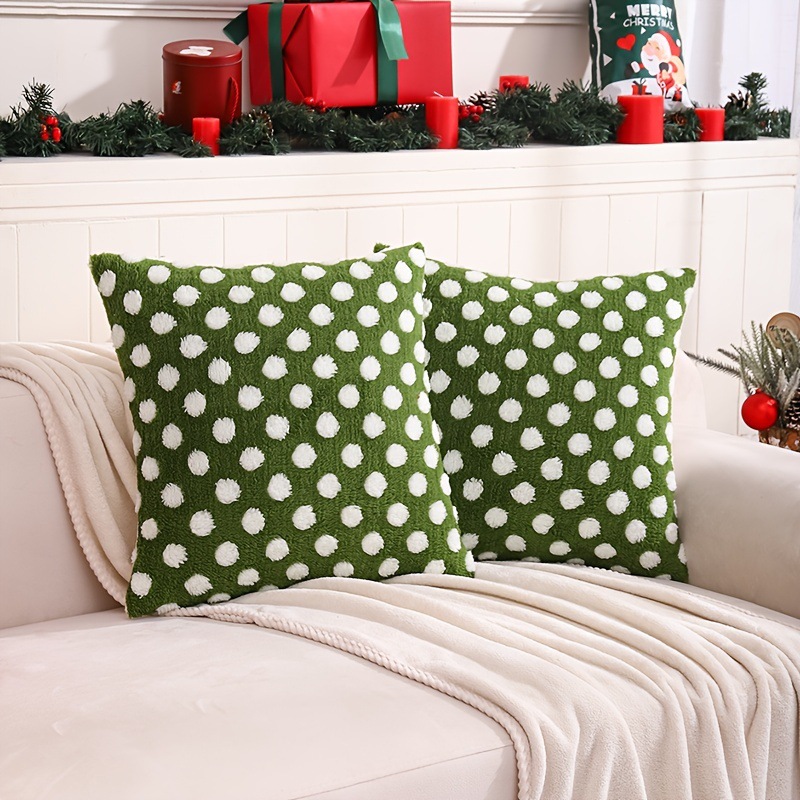 Cross-Border Cushion Cover with Plush Polka Dot Lumbar Support - Picture 17 of 19
