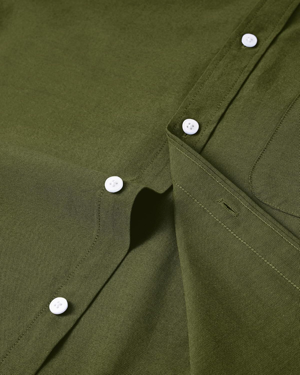 Men's Oxford Button-Down Long Sleeve Work Casual Shirt with Pocket - Picture 36 of 241