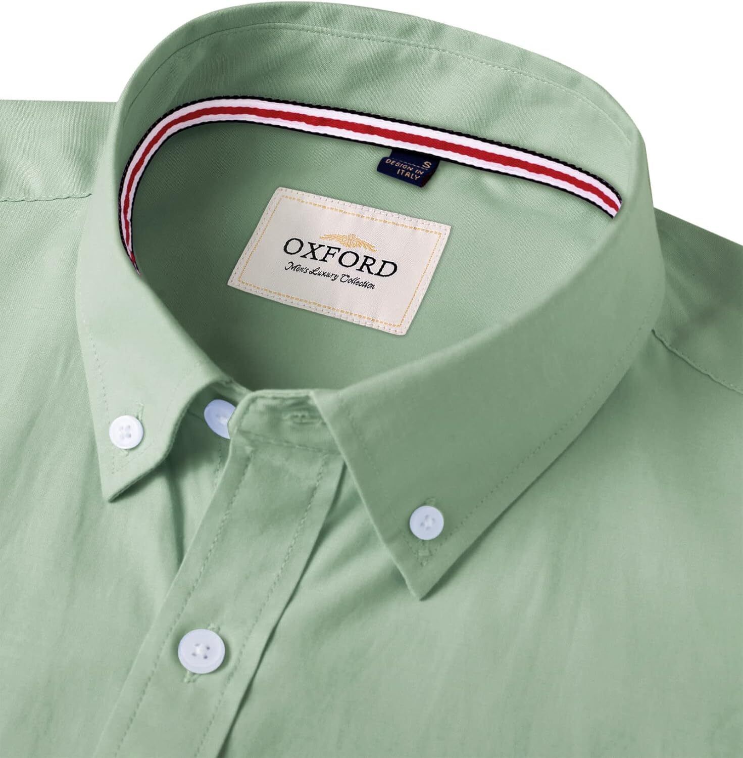 Men's Oxford Button-Down Long Sleeve Work Casual Shirt with Pocket - Picture 40 of 241