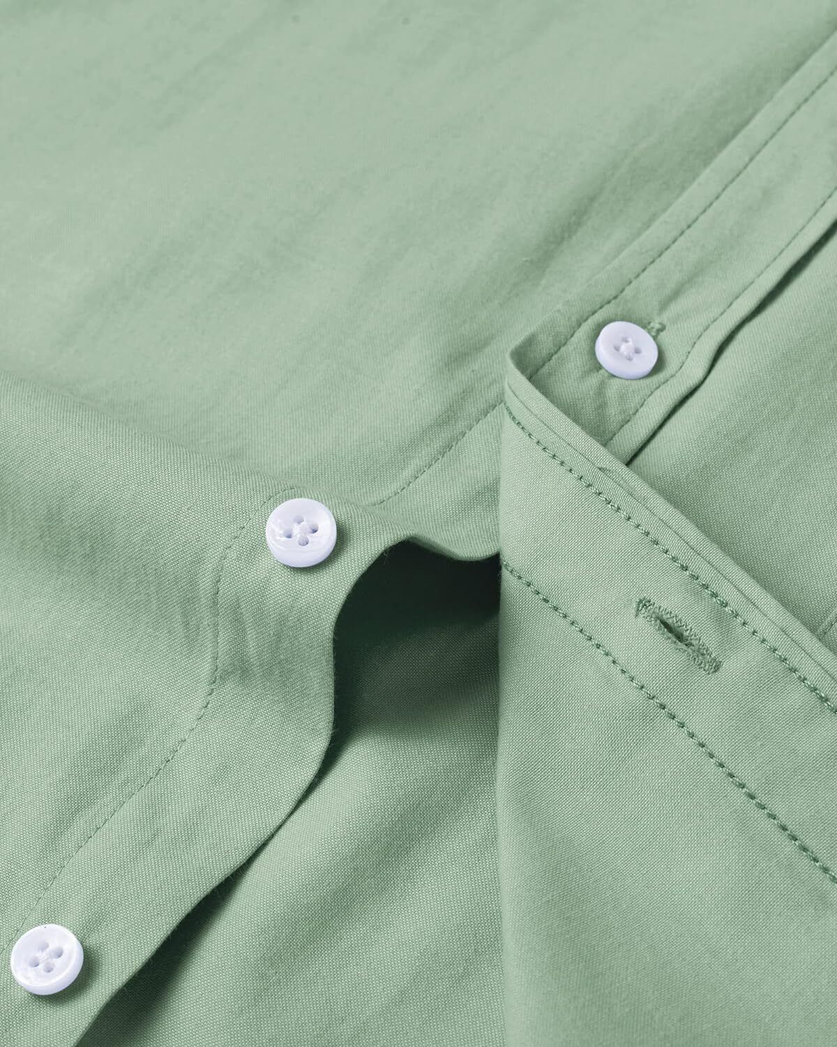 Men's Oxford Button-Down Long Sleeve Work Casual Shirt with Pocket - Picture 42 of 241