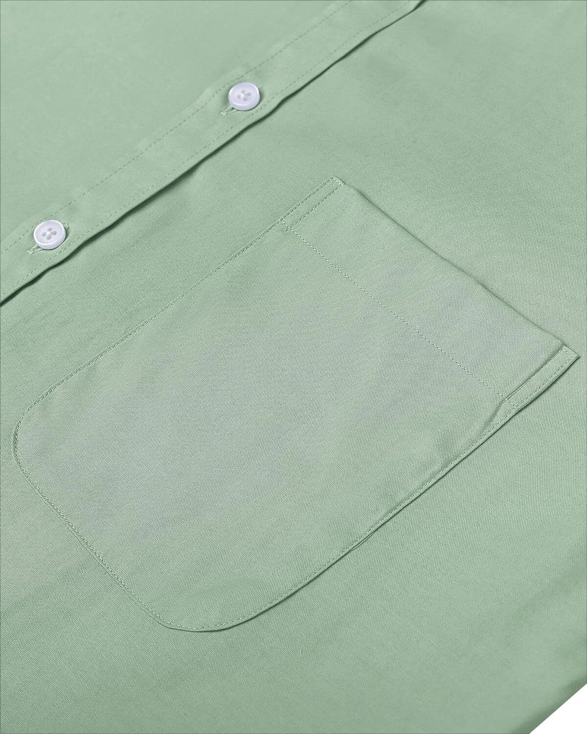 Men's Oxford Button-Down Long Sleeve Work Casual Shirt with Pocket - Picture 43 of 241