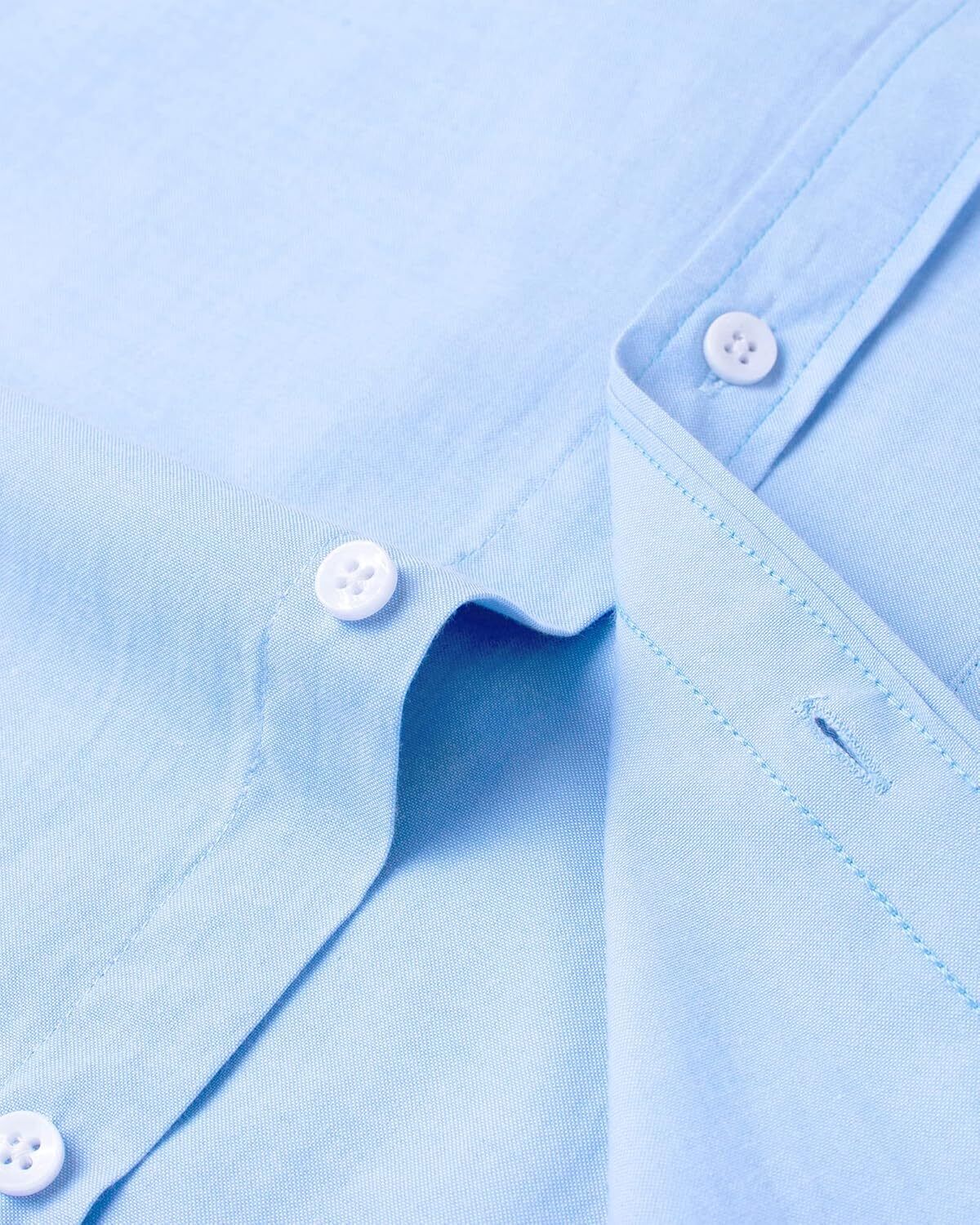 Men's Oxford Button-Down Long Sleeve Work Casual Shirt with Pocket - Picture 50 of 241