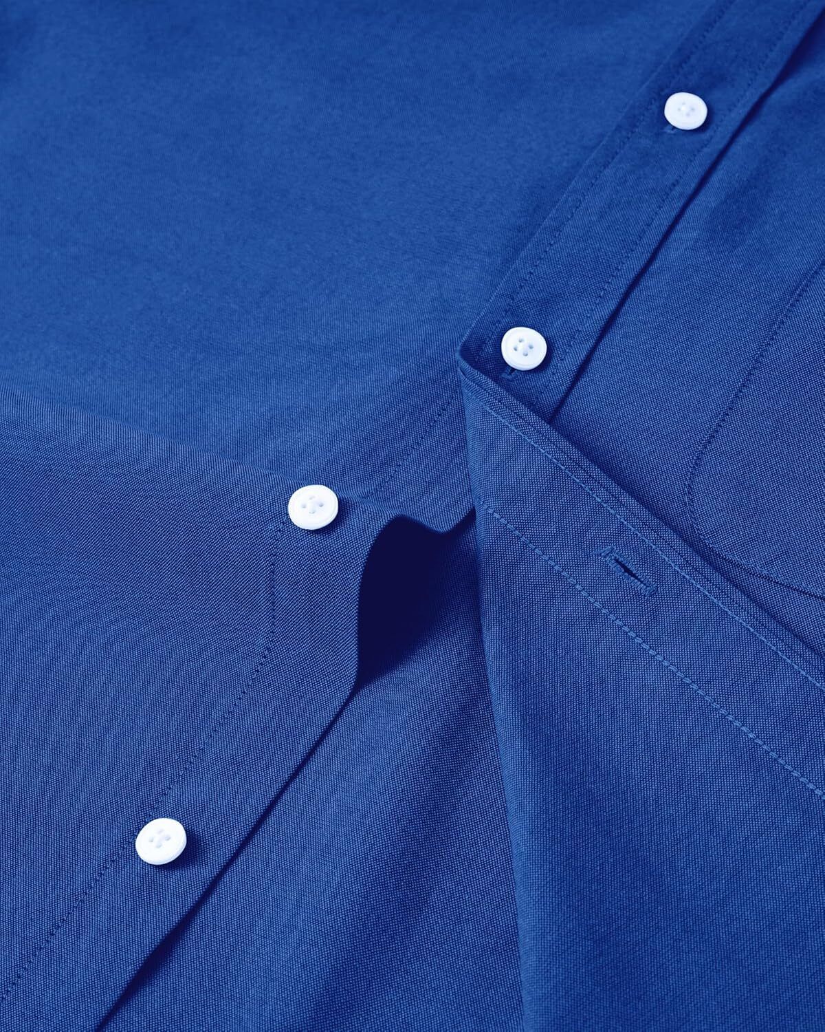 Men's Oxford Button-Down Long Sleeve Work Casual Shirt with Pocket - Picture 55 of 241