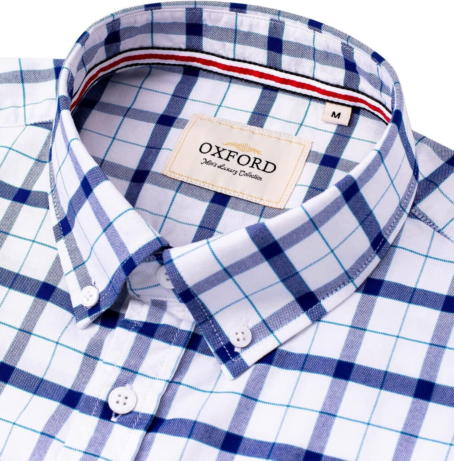 Men's Oxford Button-Down Long Sleeve Work Casual Shirt with Pocket - Picture 59 of 241