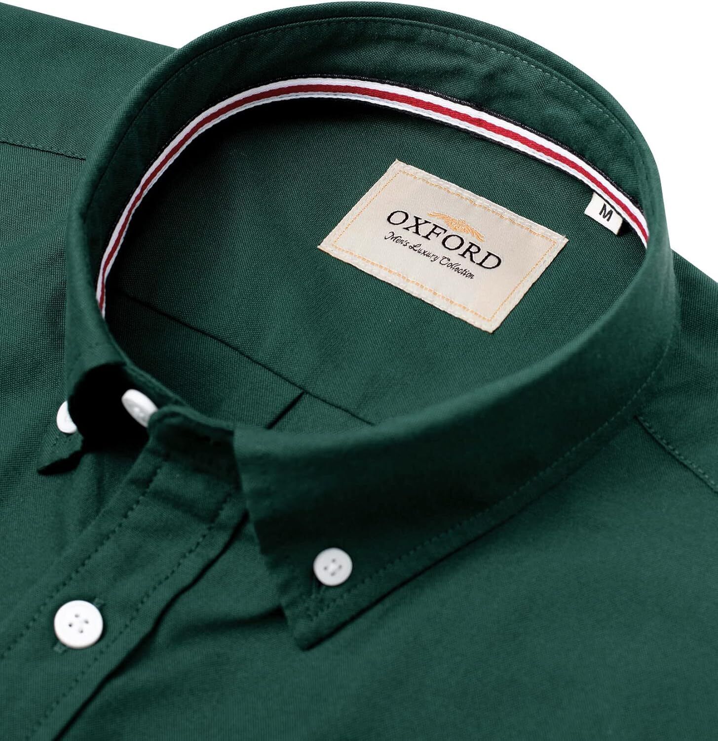 Men's Oxford Button-Down Long Sleeve Work Casual Shirt with Pocket - Picture 63 of 241