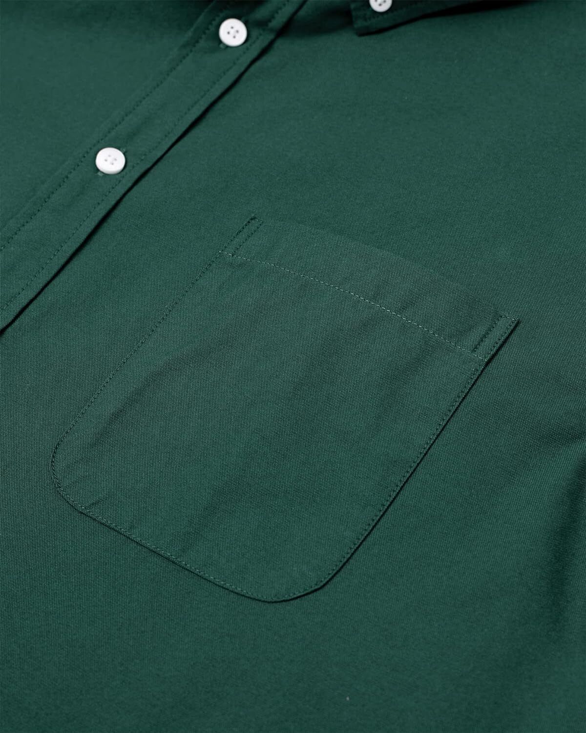 Men's Oxford Button-Down Long Sleeve Work Casual Shirt with Pocket - Picture 65 of 241