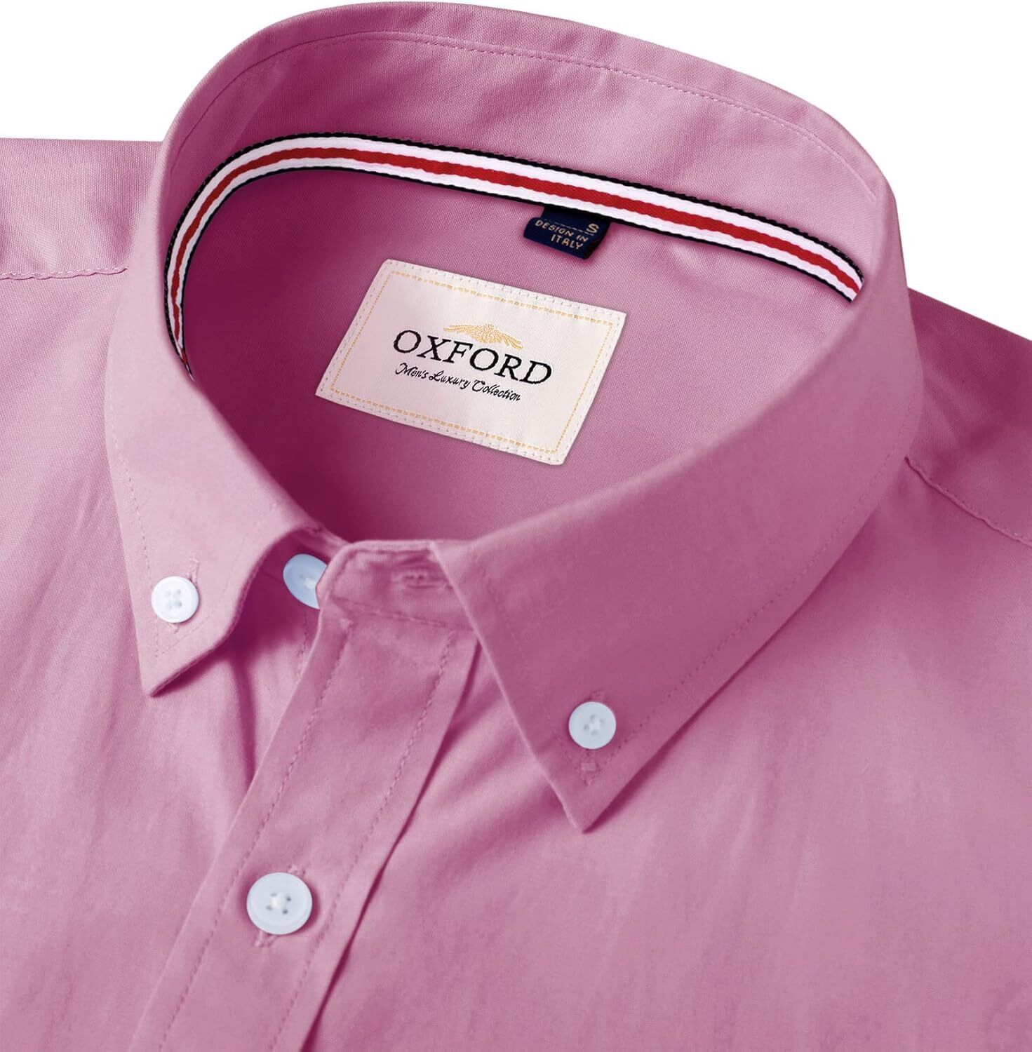 Men's Oxford Button-Down Long Sleeve Work Casual Shirt with Pocket - Picture 68 of 241