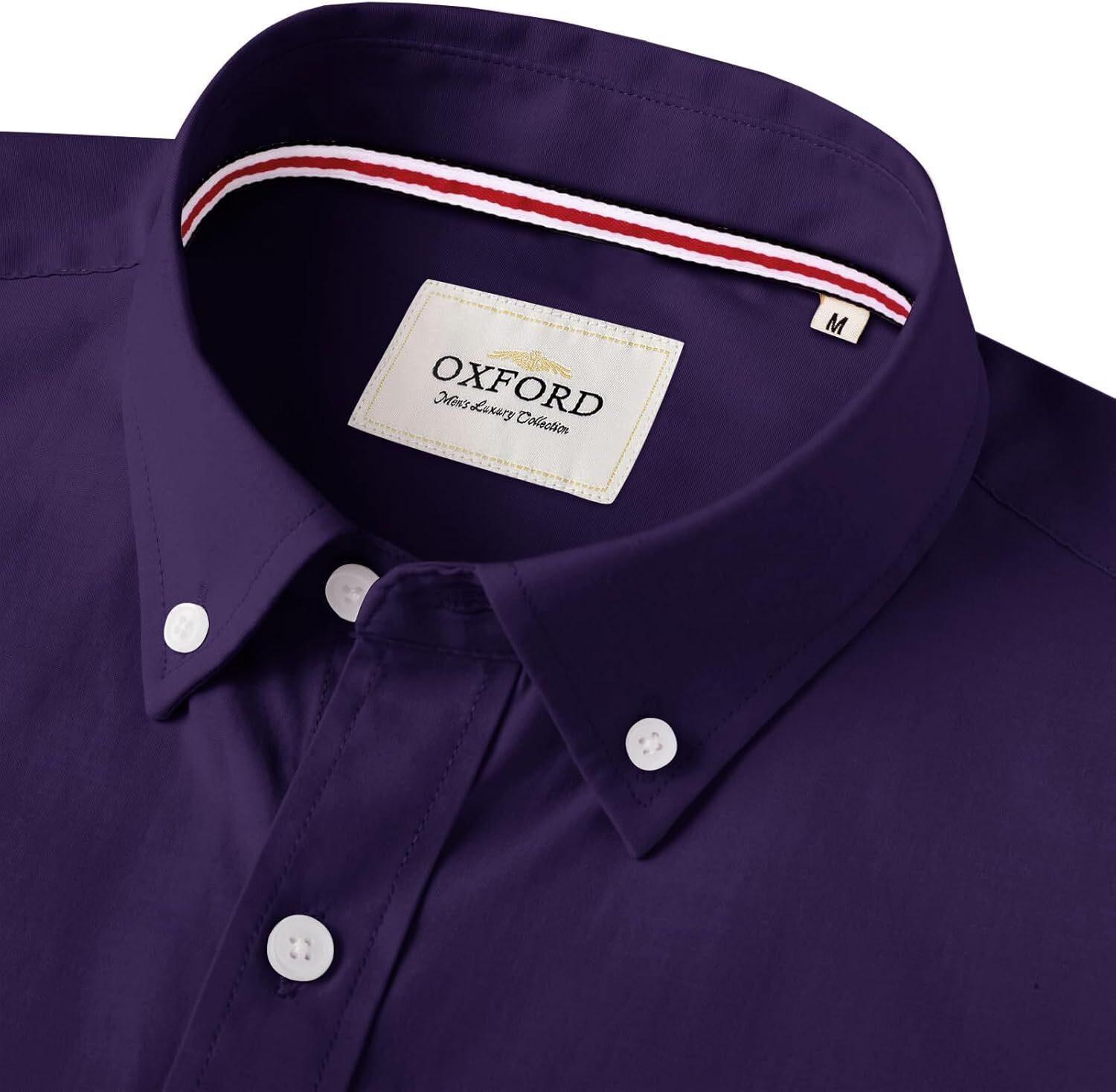 Men's Oxford Button-Down Long Sleeve Work Casual Shirt with Pocket - Picture 75 of 241