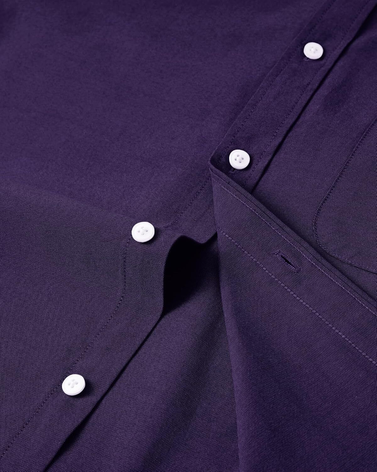 Men's Oxford Button-Down Long Sleeve Work Casual Shirt with Pocket - Picture 76 of 241