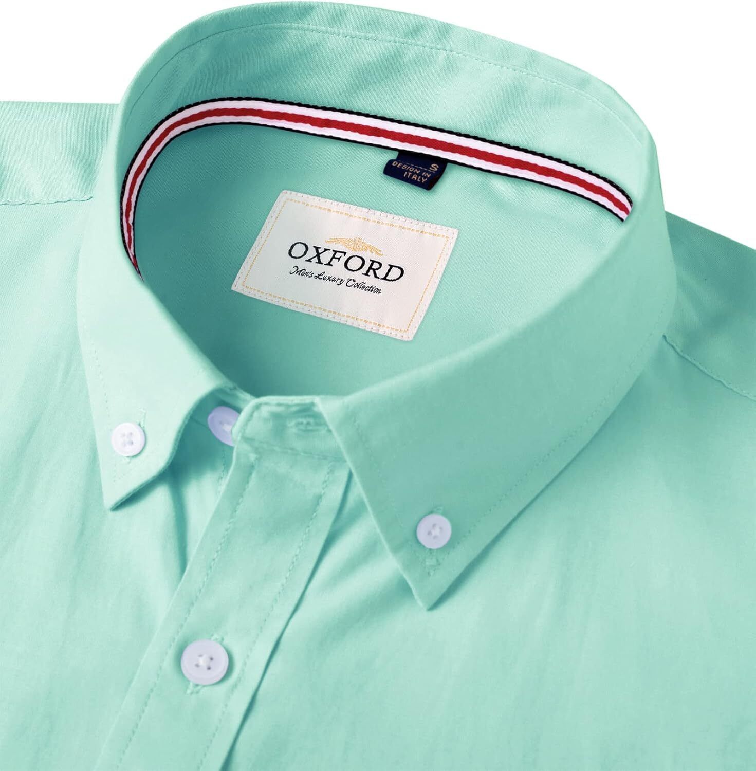 Men's Oxford Button-Down Long Sleeve Work Casual Shirt with Pocket - Picture 80 of 241