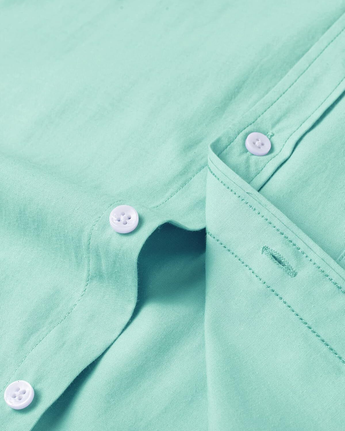 Men's Oxford Button-Down Long Sleeve Work Casual Shirt with Pocket - Picture 82 of 241