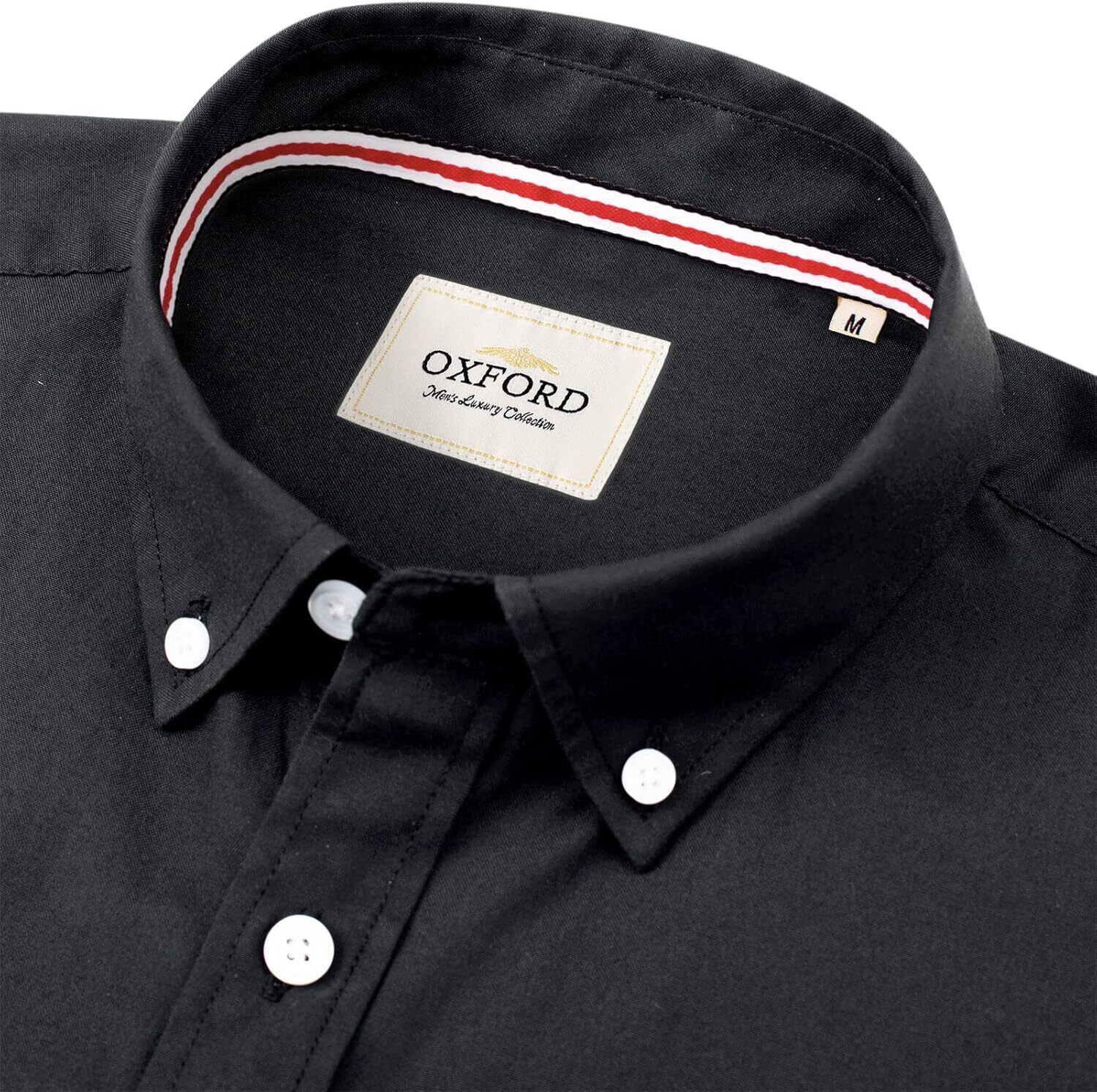 Men's Oxford Button-Down Long Sleeve Work Casual Shirt with Pocket - Picture 87 of 241