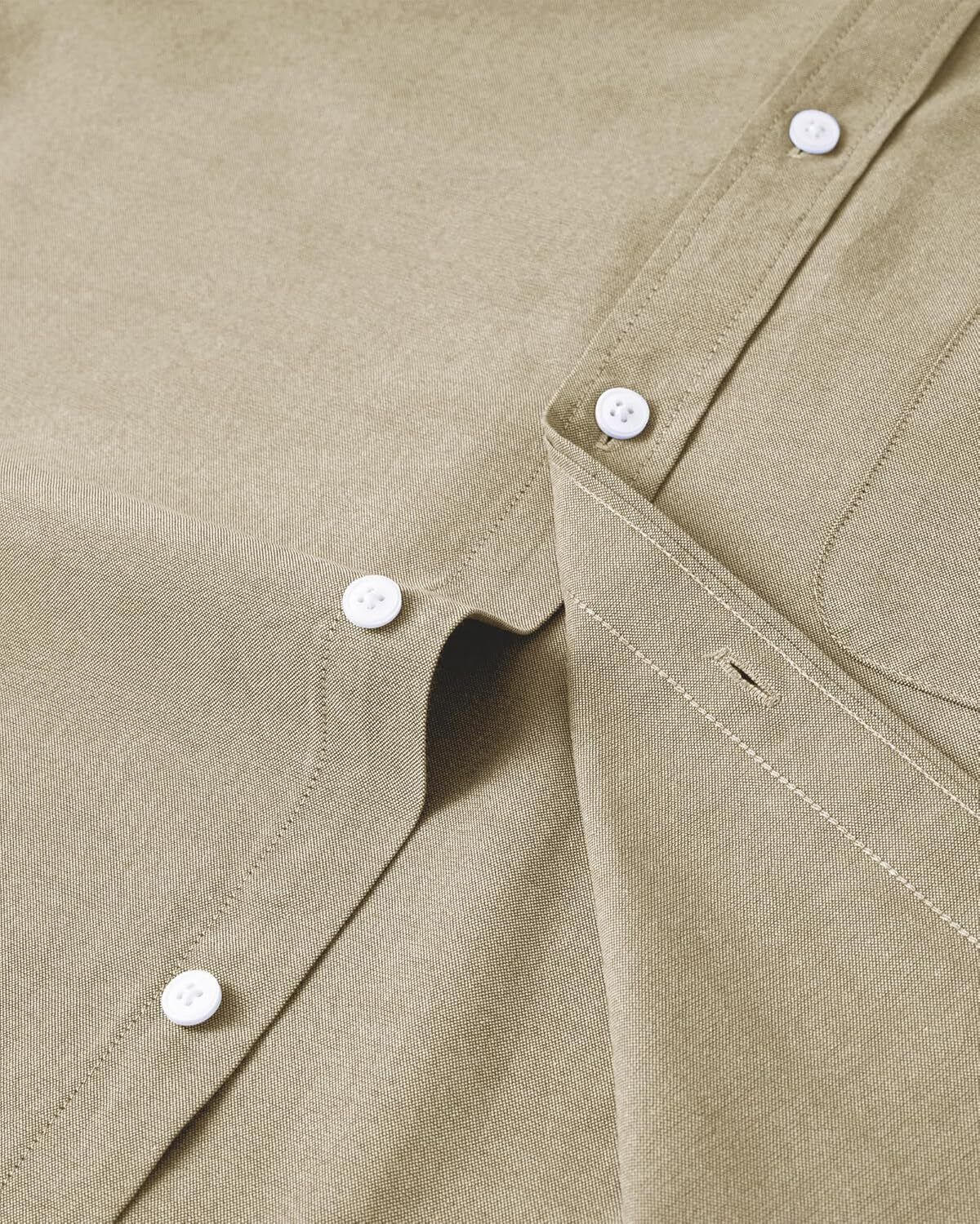 Men's Oxford Button-Down Long Sleeve Work Casual Shirt with Pocket - Picture 94 of 241
