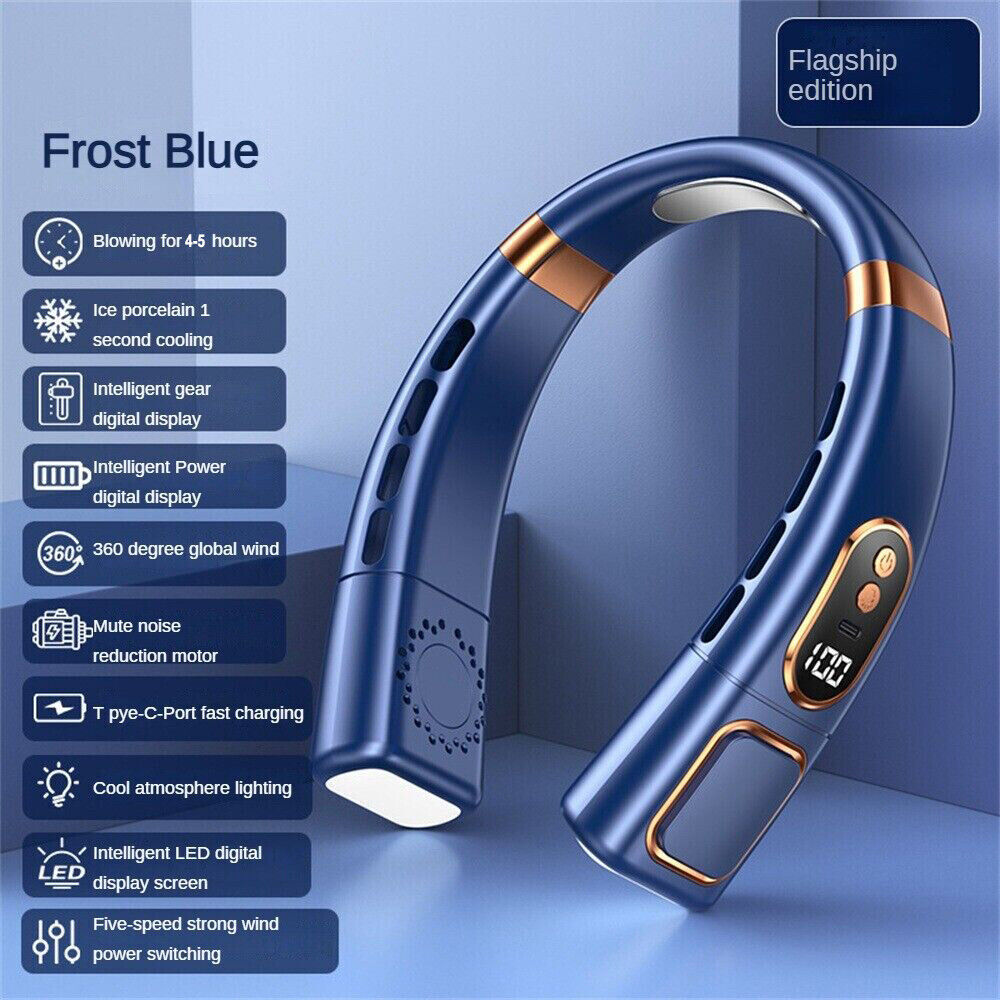 12000mAh Bladeless Lazy Neck Fan Portable USB Rechargeable Mini Hanging Cooler - Picture 22 of 23